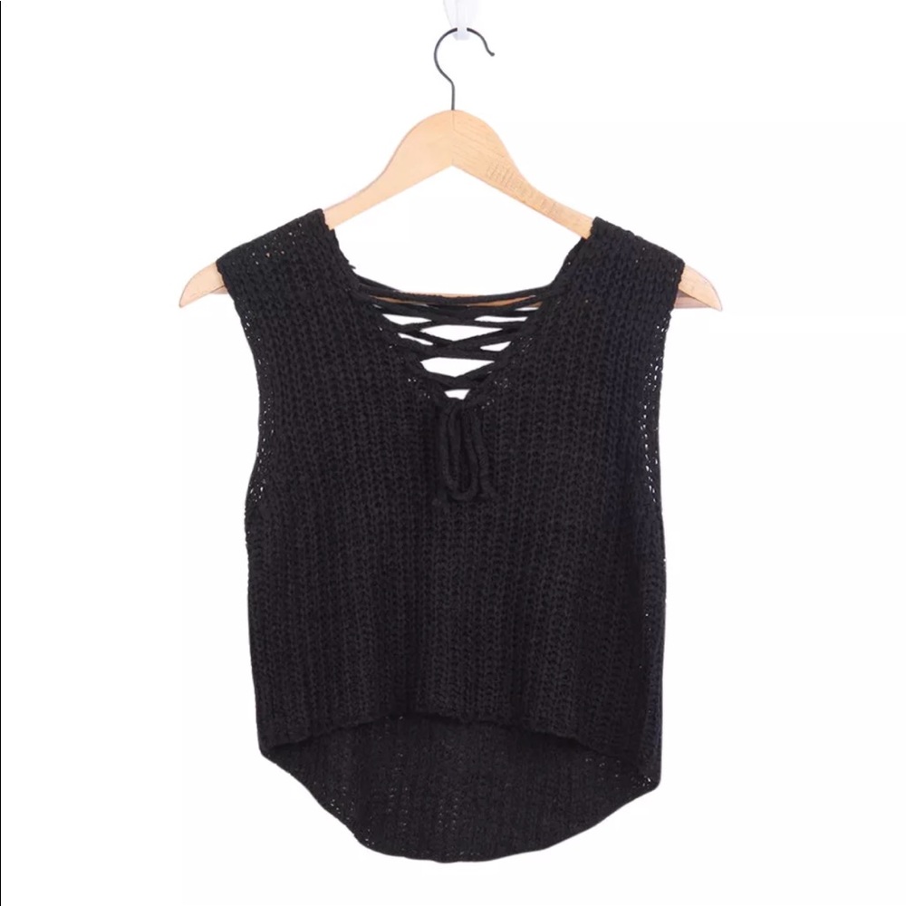 😎HP EVERYDAY ESSENTIALS😎knit crop hi lo v-neck